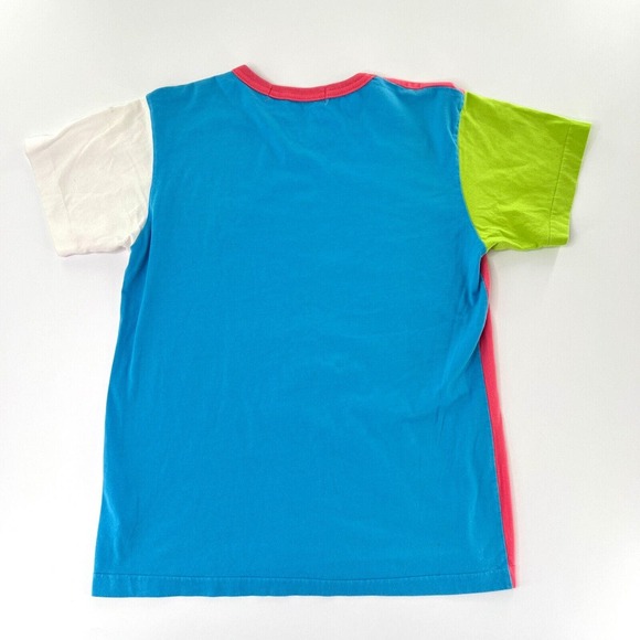 Play Commes Des Garcons M Multicolor T-Shirt Crew Neck Cotton Knit Colorblock - Picture 4 of 6